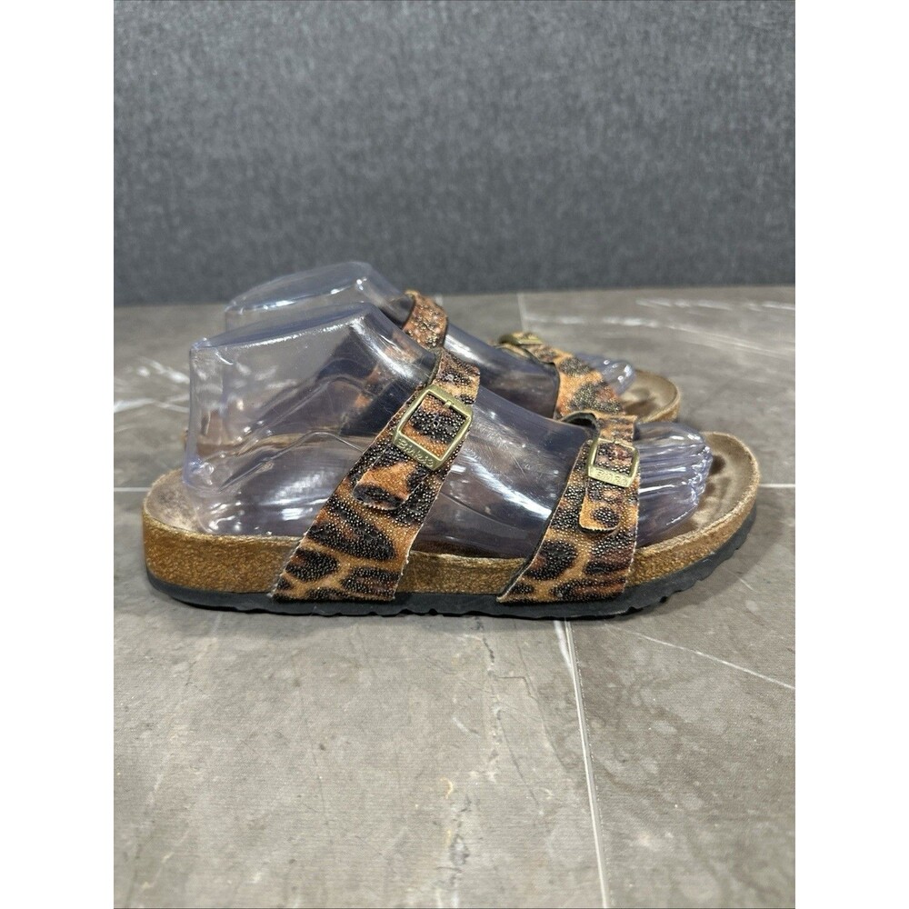 Birkenstock Birkis Tahiti Glitter Leopard Double Strap Sandals EU 39 US 8 B1